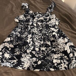Chic Black and White Floral Mini Dress
